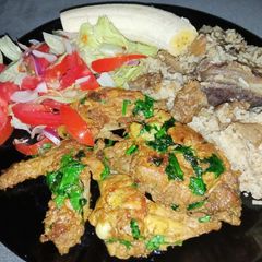 A picture of Pan fried chicken.