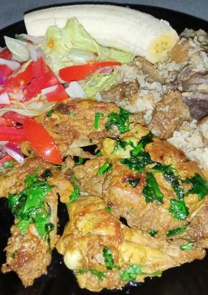 A picture of Pan fried chicken.