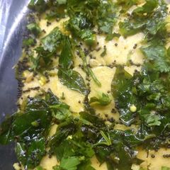 Khaman dhokla in microwave A picture of Khaman dhokla in microwave.