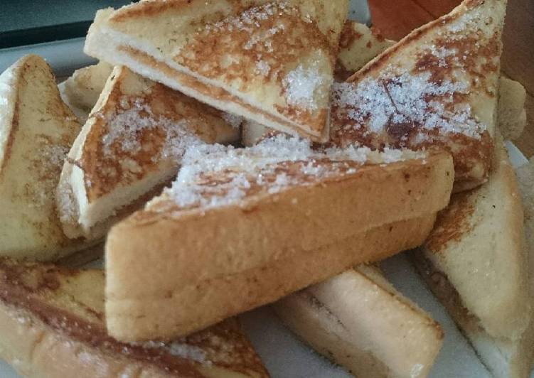 Step-by-Step Guide to Make Speedy Peanut butter stuffed French toast.