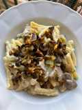 Casarecce con solomillo, verduras y queso trufado 🍖🍄