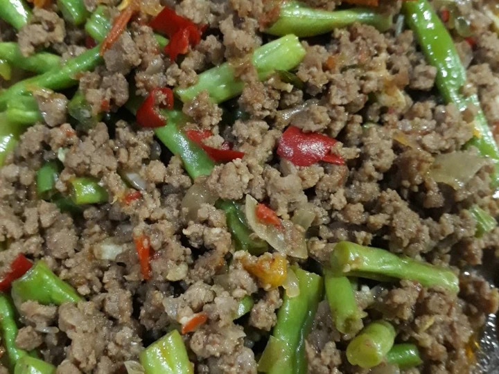 Cara Gampang Membikin Resep  Tumis buncis daging cincang yang Lezat Sekali, Bikin Ketagihan