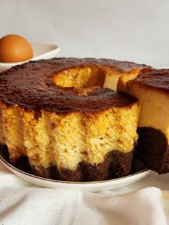 Une photo de Gâteau pudding & chocolat (bolo pudim de chocolate)