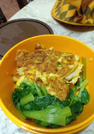 Foto resep 007. Omellete Telur with Pakchoy Rebus {Diet Menu}