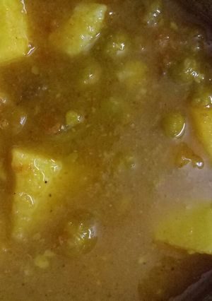 A picture of Aloo mattar veg.