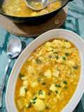 Arroz meloso de sepia con caldo de calçots