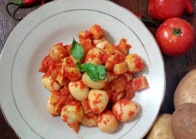 Telur puyuh kentang balado untuk masak banyak