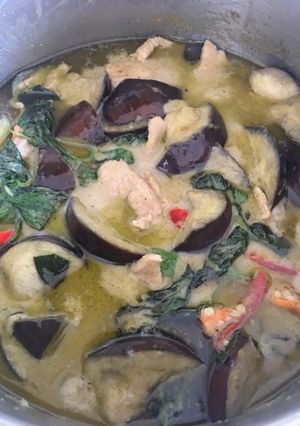 รูปของ แกงเขียวหวานไก่ ใส่มะเขือม่วง(aubergine)