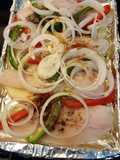 Pescado al horno con vegetales