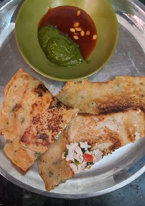 A picture of Moong dal chilla.