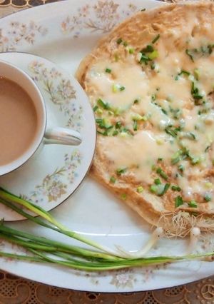 A picture of Hary lehsan ka cheese Anda paratha.