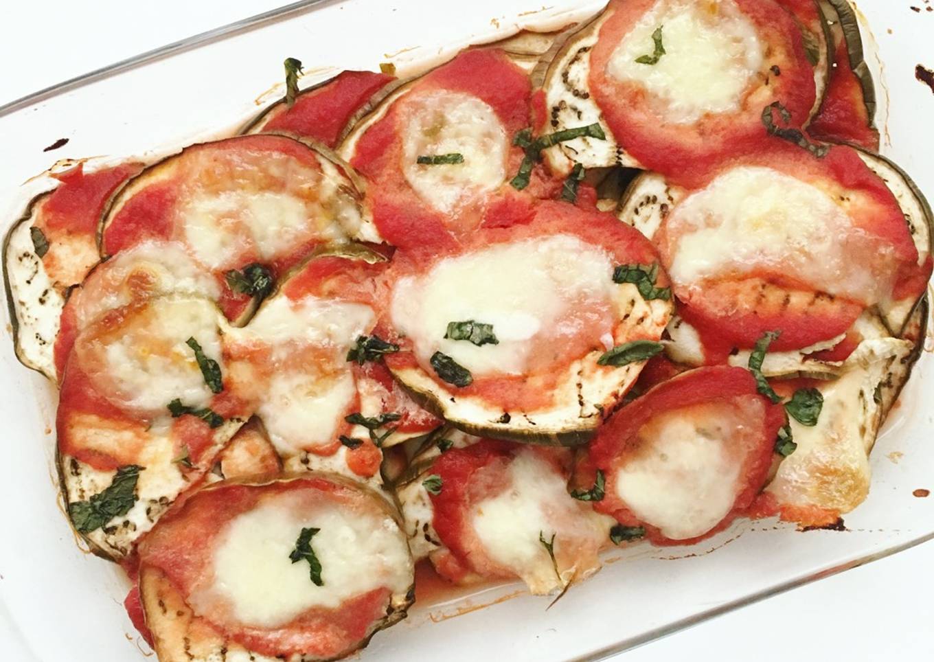 Berenjenas al horno con mozzarella