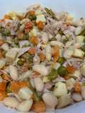 Ensalada de alubias y macedonia de verduras