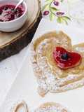 Corazones con base de crepes