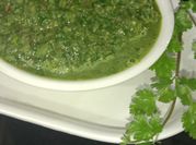 A picture of mint leaves chutney