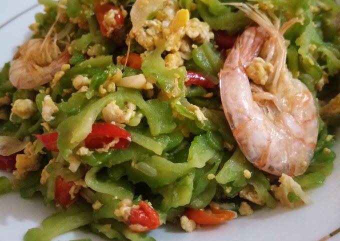 Resep 1. Tumis pare udang orak arik telur, Lezat