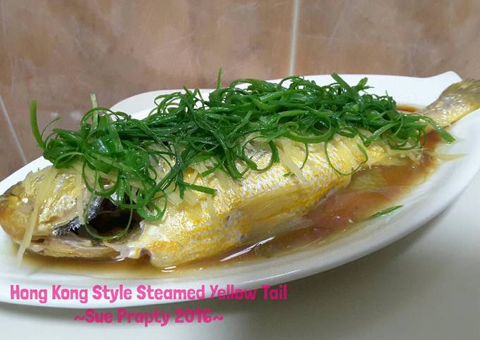 Hong Kong Style Steamed Yellow Tail foto resep utama