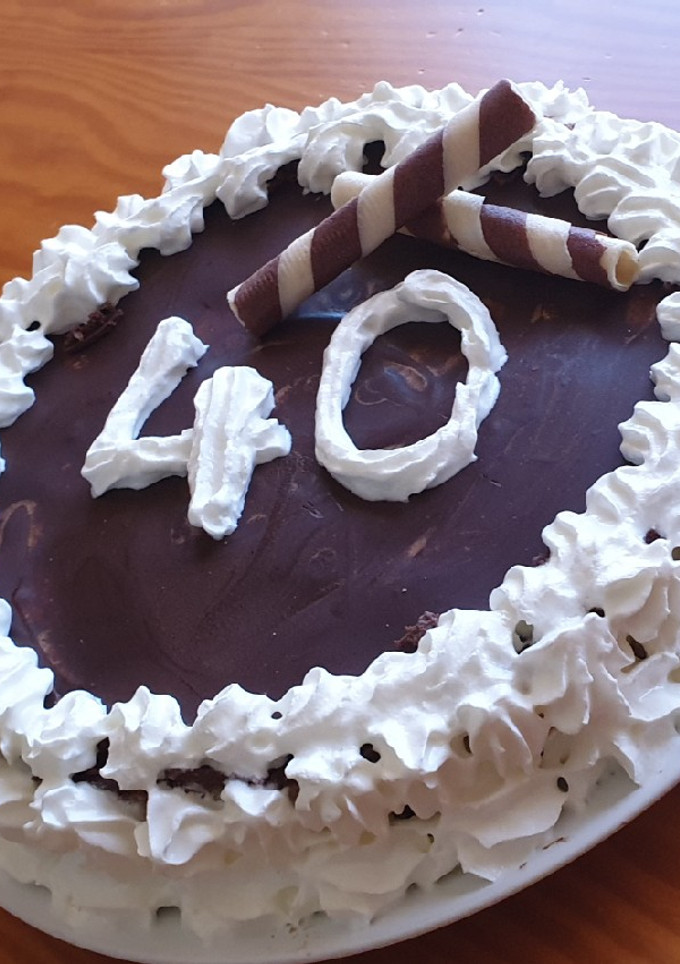 Una foto de Tarta de sémola y coco sin horno