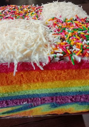 Foto resep Rainbow cake kukus