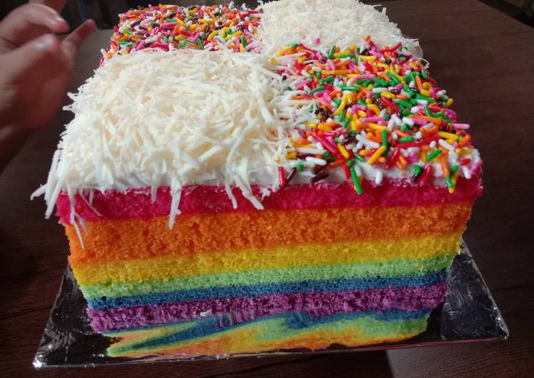 Rainbow cake kukus