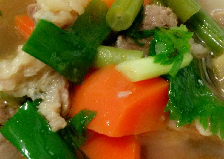 Sop daging tetelan + kacang merah