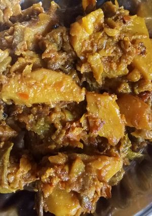 A picture of Brinjal potato veg.