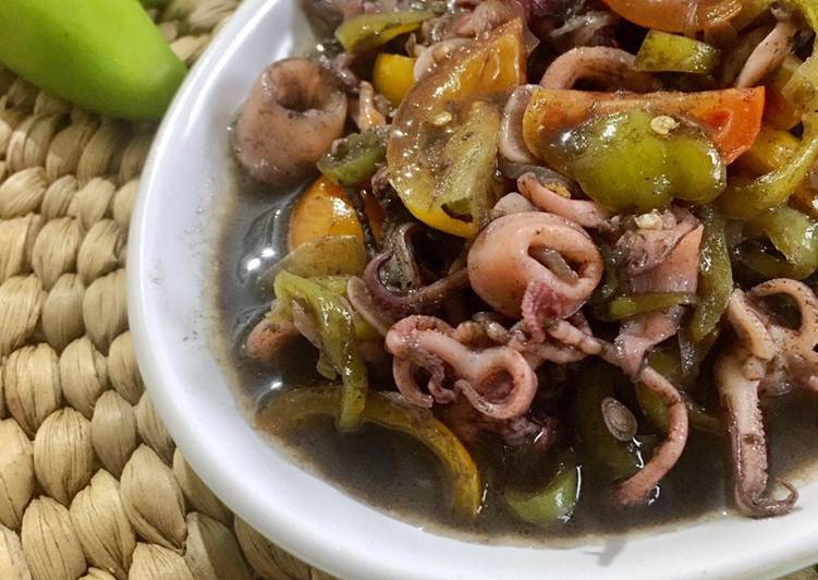 Resep Terbaru Cumi Hitam Cabe Hijau Nikmat Lezat