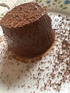Una foto de 474. Flan de chocolate sin horno ni huevo ni harina (postre)