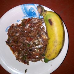 A picture of Fried Fulu/ Small Fish.