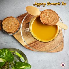 A picture of Jaggery turmeric tea.