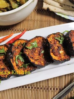 A picture of Grilled Chilli Garlic Eggplants.