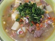 Una foto de carbonada sopa