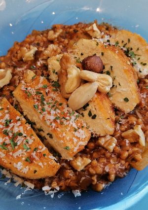 Sült csirkemell paradicsomos 🍅 - fűszeres hajdinával 🥘 recept fotója
