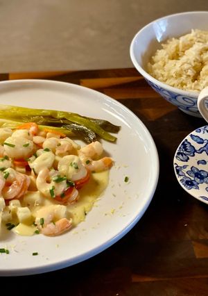 A picture of Seafood Blanquette with Shrimp and Scallops.