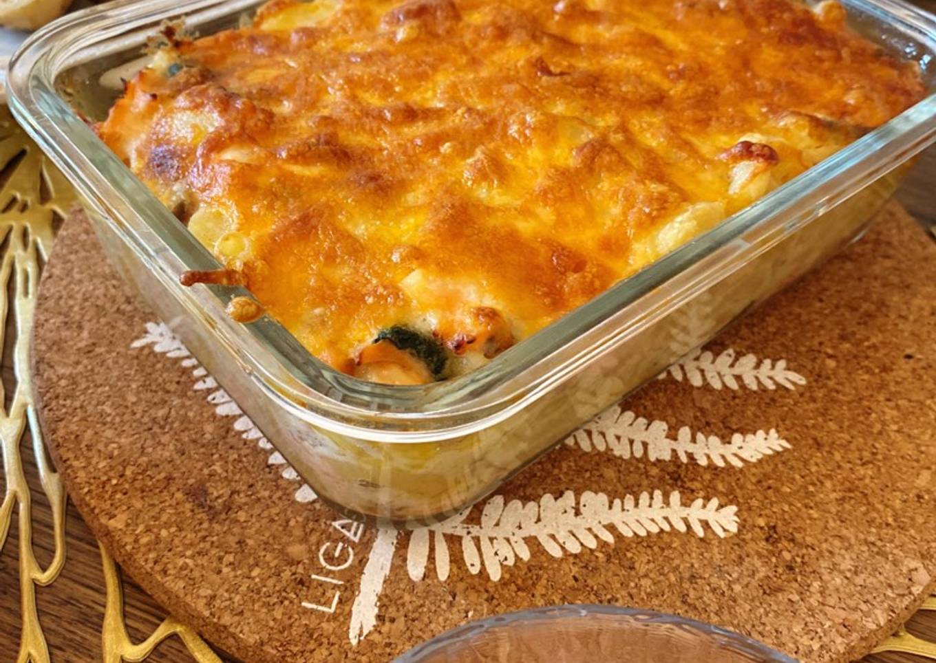 Gratin with salmon and spinach – A main dish for my husband’s birthday dinner 🎂