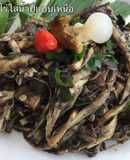 ~Northern Thai Bamboo Shoot Salad with Fermented Crab Paste~