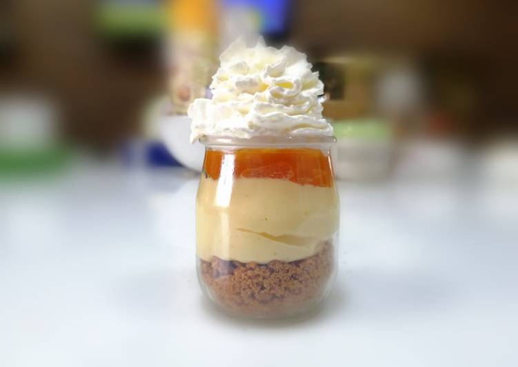 Tarta de queso en vaso