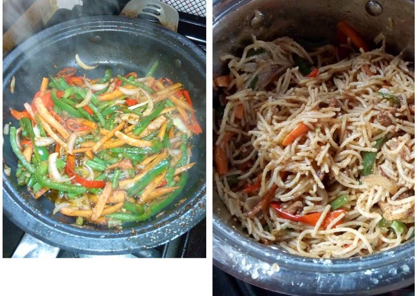 Stir fry spaghetti