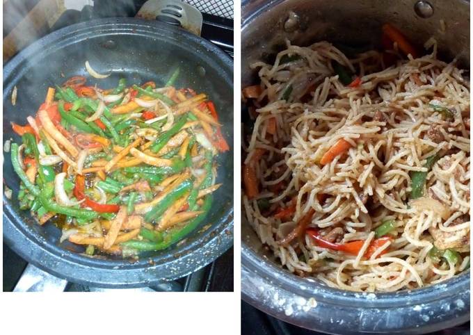 Stir fry spaghetti