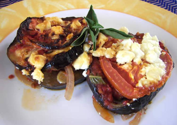 Eggplants with cheese in the oven