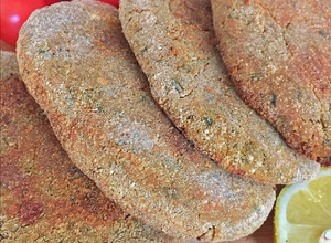 Una foto de Milanesa de garbanzos