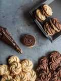 Rosas de galleta de chocolate