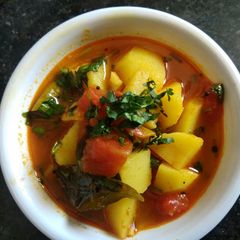 A picture of Rasewale Aloo without onion and garlic.