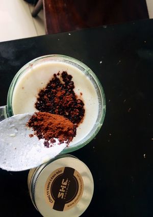 Hình của món Sữa hạt điều + bí + ca cao.