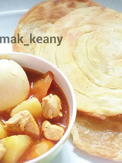 Foto resep Roti Cane (Roti Maryam) Kari Ayam