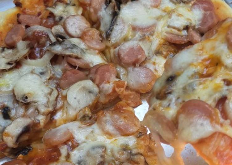 Resep Pizza Praktis Dua Bahan (tanpa proofing), Menggugah Selera