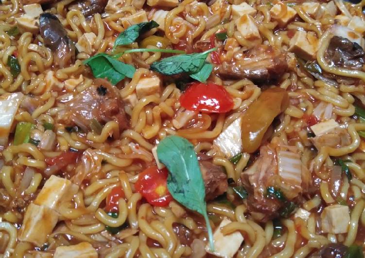 Resep Mie goreng kuah sarden, Enak
