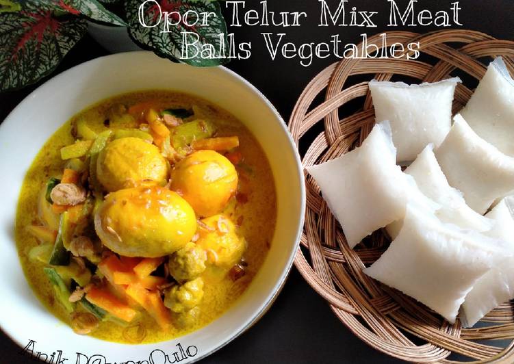 Opor Telur Mix Meat Balls Vegetables