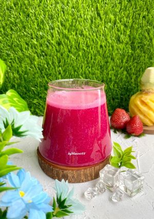 Foto resep Jus buah naga stroberi nanas
