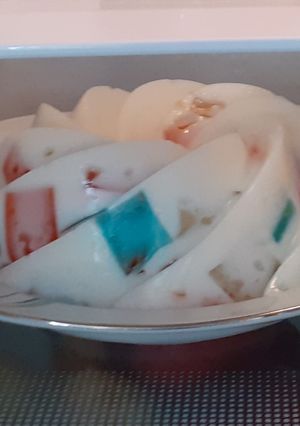 عکسی از دستور ژله شیشه خرده